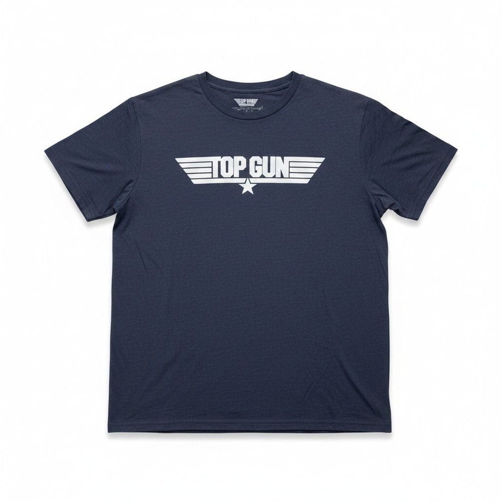 Top Gun XL Blue Graphic T-Shirt Womens Casual Vintage Movie Teeโ